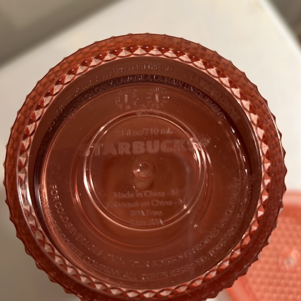 Starbucks Studded Pink / Light Orange 24 oz cold cup - Picture 4 of 5